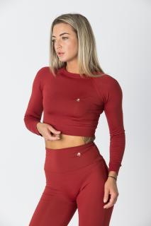 GoldBee Crop-Top BeClassic Brick Red L, Červená