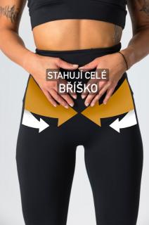 GoldBee Legíny Zateplené Stahující Celé Břicho Black 3XL, Černá