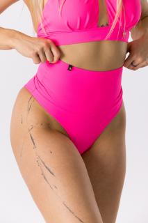 GoldBee Plavky Stahovací Brazilky Neon Pink XL, Růžová
