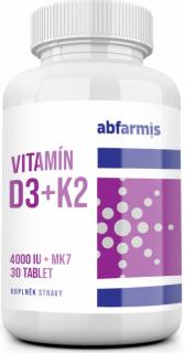 Abfarmis Vitamín D3+K2 4000IU+MK7 30 tablet