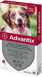 Advantix spot-on pro psy 10-25 kg 1 x 2,5 ml