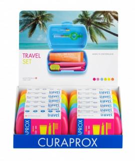 Curaprox Travel set stejnobarevný mix náhradních hlavic magenta 2 ks Ostružina + lékořice