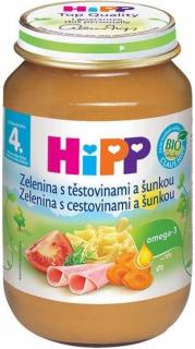 HiPP BIO Zelenina s těstovinami a šunkou 190 g