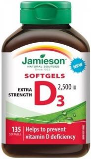 JAMIESON Vitamín D3 2500 IU 135 kapslí