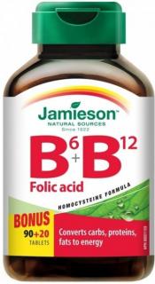 Jamieson Vitamíny B6 B12 + kyselina listová 110 tablet
