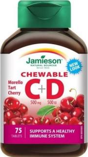 JAMIESON Vitamíny C a D3 třešeň cucací 75 tablet
