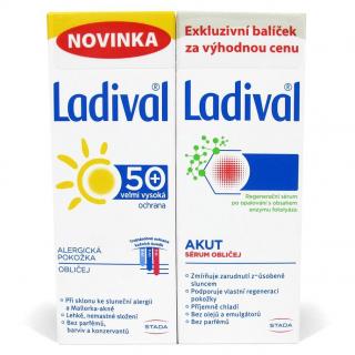 LADIVAL Duo Akut Sérum po opalování 50 ml + Gel pro alergickou pokožku obličeje OF50+ 50 ml