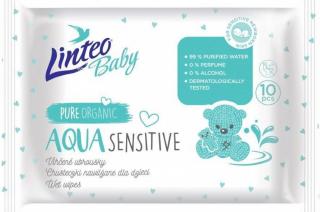 LINTEO BABY Vlhčené ubrousky Aqua sensitive 10 ks