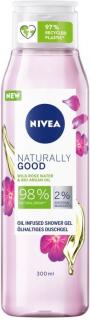 Nivea Naturally Good Wild Rose sprchový gel 300 ml