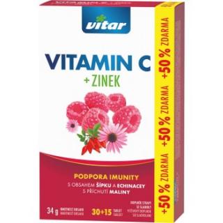 Revital Vitamin C + zinek+echinacea+šípek 45 tablet