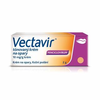 Vectavir tónovaný krém na opary 10 mg/g krém 10 mg/g.crm. 1 x 2 g