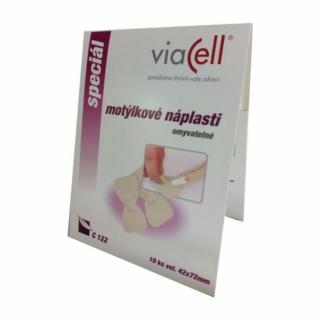 Viacell C122 průhledné a prodyšné motýlkové náplasti k ošetření prstu 4,2 x 7,2 cm 10 ks