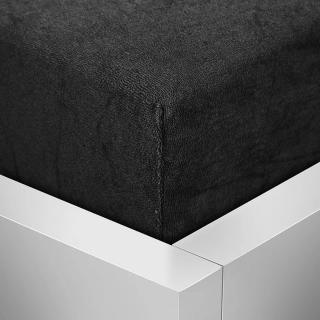 Bavlněné prostěradlo FROTÉ 140x200 cm s gumou - tmavá šedá