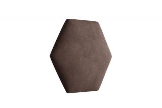 Čalouněný panel Hexagon Trinity 40,5 cm x 35,3 cm - Hnědá 2307