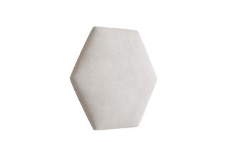 Čalouněný panel Hexagon Trinity 40,5 cm x 35,3 cm - Krémová bílá 2301