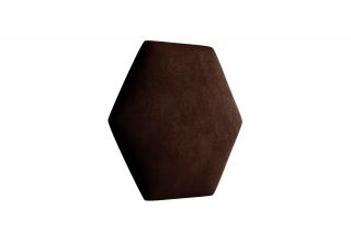 Čalouněný panel Hexagon Trinity 40,5 cm x 35,3 cm - Tmavá hnědá 2308