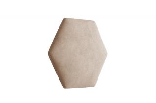Čalouněný panel Hexagon Trinity 40,5 cm x 35,3 cm -  Tmavá krémová 2302