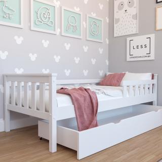 Dětská masivní postel Figaro 160 x 80 cm - Bílá  + ROŠT ZDARMA