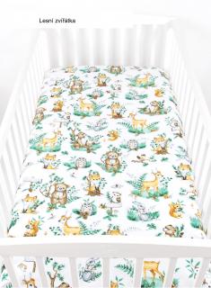 Dětské prostěradlo do postele bavlna - 120 x 60 cm, Lesní zvířátka