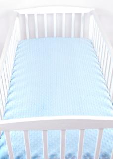 Dětské prostěradlo do postele minky - 120 x 60 cm - Modré