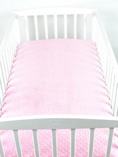 Dětské prostěradlo do postele minky - 120 x 60 cm - růžové