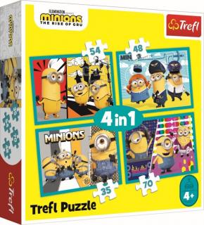 Dětské puzzle 4 v 1 - Mimoni