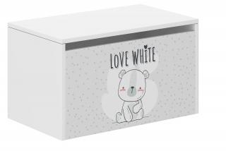 Dětský box na hračky 69 x 40 x 40 cm - Bílý medvídek