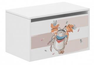 Dětský box na hračky 69 x 40 x 40 cm - Medvídek lovec