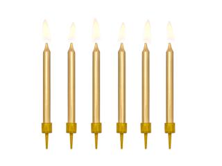 Dortové svíčky - zlatá 6cm, 6ks