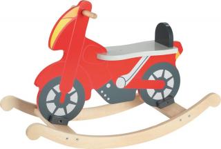 Dřevěná houpací motorka - červená