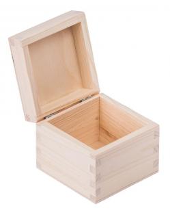 Dřevěná krabička - 10x10x8 cm, Přírodní