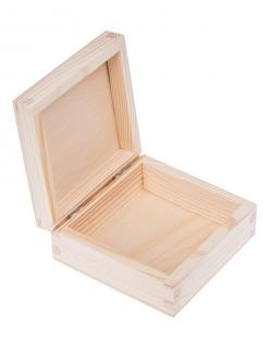 Dřevěná krabička - 12x12x5 cm, Přírodní