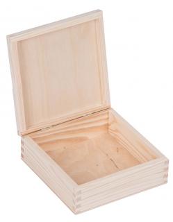 Dřevěná krabička - 16x16x6 cm, Přírodní