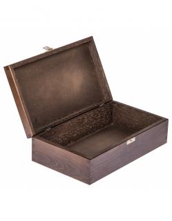Dřevěná krabička - 28x16x8 cm, Tmavě hnědá