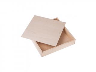 Dřevěná krabička - 33 x 33 x 6,3 cm, Přírodní