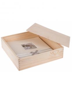 Dřevěná krabička - 35x35x9 cm, Přírodní