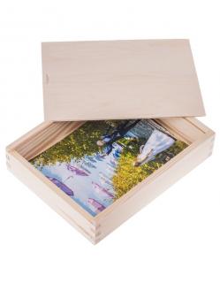 Dřevěná krabička na fotografie 15x21 - 25x19x5 cm, Přírodní