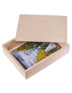 Dřevěná krabička na fotografie 15x23 - 25x19x5 cm, Přírodní
