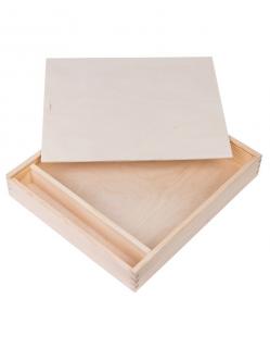 Dřevěná krabička na fotografie - 39x34x6 cm, Přírodní