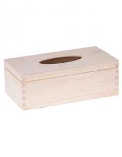 Dřevěná krabička na kapesníky - 26x14x5 cm, Přírodní