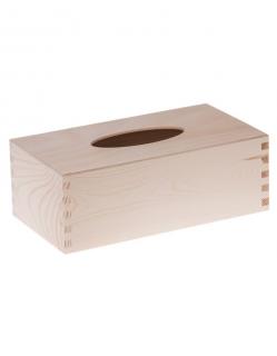 Dřevěná krabička na kapesníky - 26x14x8 cm, Přírodní