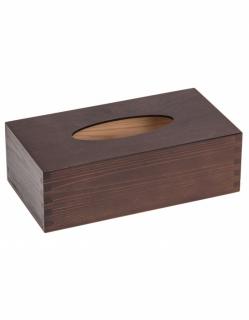 Dřevěná krabička na kapesníky - 26x14x8 cm, Tmavě hnědá