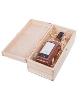 Dřevěná krabička na láhev - 30x14x11 cm, Přírodní