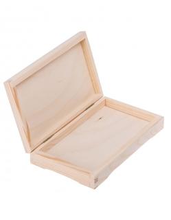 Dřevěná krabička plochá - 20,5x12x3,5 cm, Přírodní