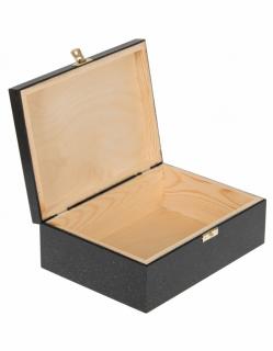 Dřevěná krabička se sponou - 22x16x11 cm, Černá