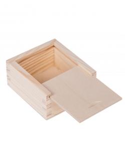 Dřevěná krabička se zásuvným víkem - 10x11x5 cm, Přírodní