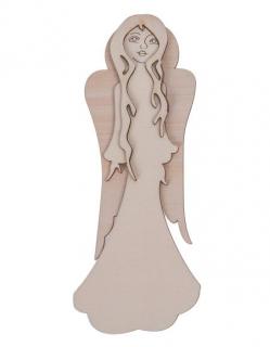 Dřevěná ozdoba (anděl) - 25x9 cm