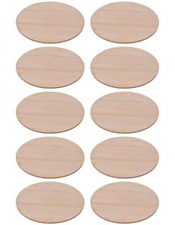 Dřevěná ozdoba (elipsa 10ks) - 5x3 cm