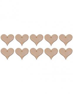 Dřevěná ozdoba (srdce 10ks) - 2x2 cm