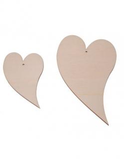 Dřevěná ozdoba (srdce 2ks) - 15x9 cm, 10x5 cm